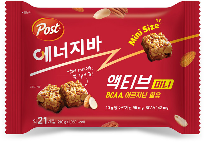 포스트 에너지바 액티브 미니, 210g, 1개