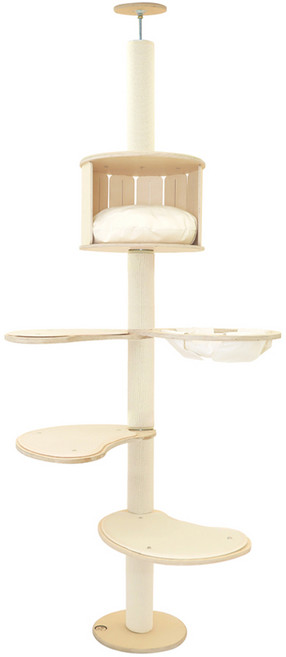 캣츠드림 부족함없이 완벽한 하우스형 풀카펫 캣폴세트 002 대 A형, 아이보리, 1세트