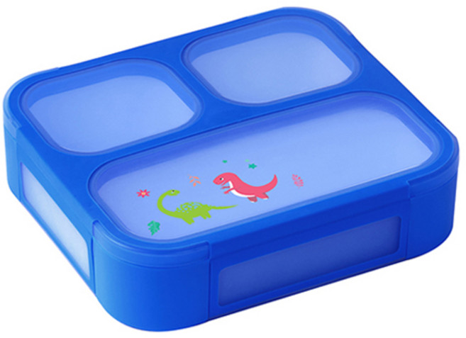 큐트미 아동용 슬림 밀폐형 도시락통 720ml MP34, 공룡 블루, 1개