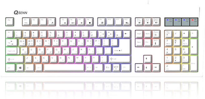 큐센 Stella 게이밍 유선 키보드, 화이트, SEM-DT35S LED, 제조사축