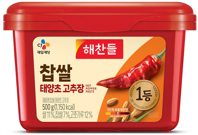 해찬들 찹쌀 태양초 고추장, 500g, 1개