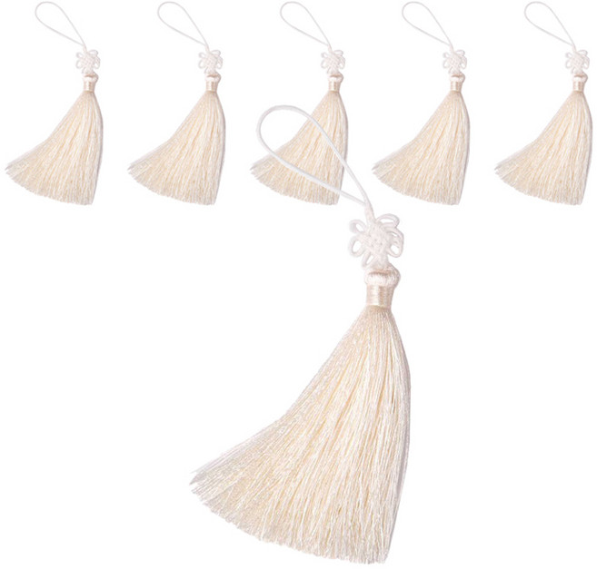 인디케이 단아한 매듭 태슬, 아이보리색, 6개