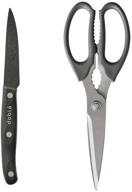 도블레 프리미어 과도 + 주방가위 세트, 1세트, 칼 + 가위