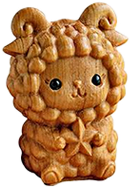 홈플로우 귀염뽀짝 큐트 십이간지 12지 동물 원목 조각상, 양