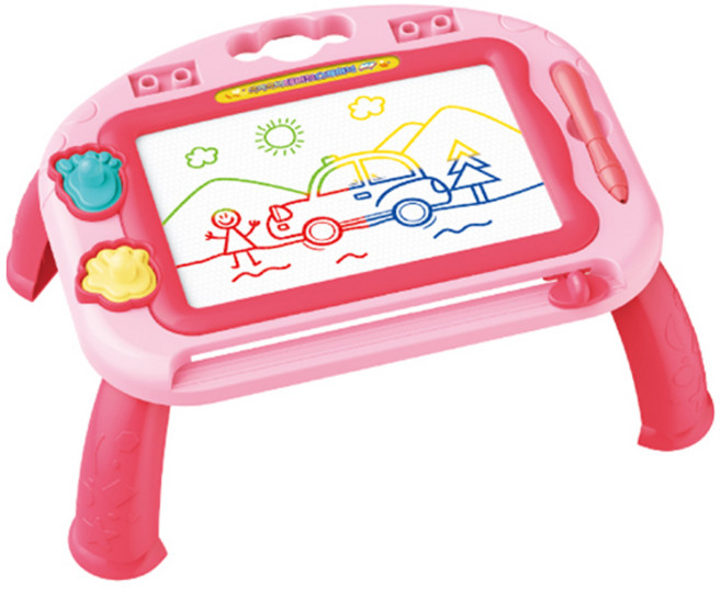 토이앤토이 쓱싹쓱싹 스터디 테이블 자석스마트 스케치북 세트, 핑크, 1세트