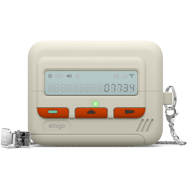 엘라고 삐삐 스트랩 케이스, 클래식 화이트, 1개, 갤럭시 버즈3 / 버즈3 프로 / 버즈3 FE