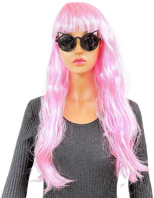 파티공구 롱 파티가발, 핑크, 1개