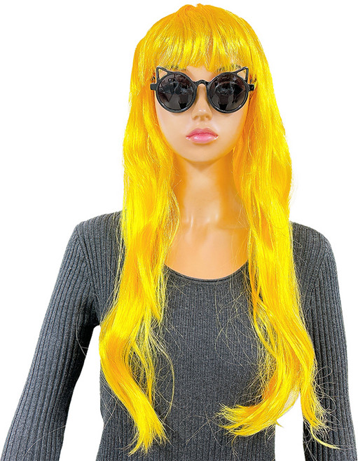 파티공구 롱 파티가발, 옐로우, 1개