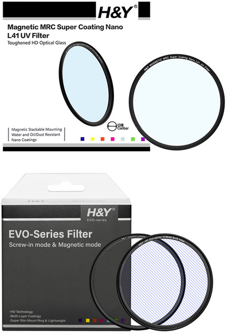 에이치앤와이 HD MRC Nano L41 + Streak-Blue 마그네틱 필터 세트 77mm, 1세트, L41 UV + Streak-Blue Kit (77mm)