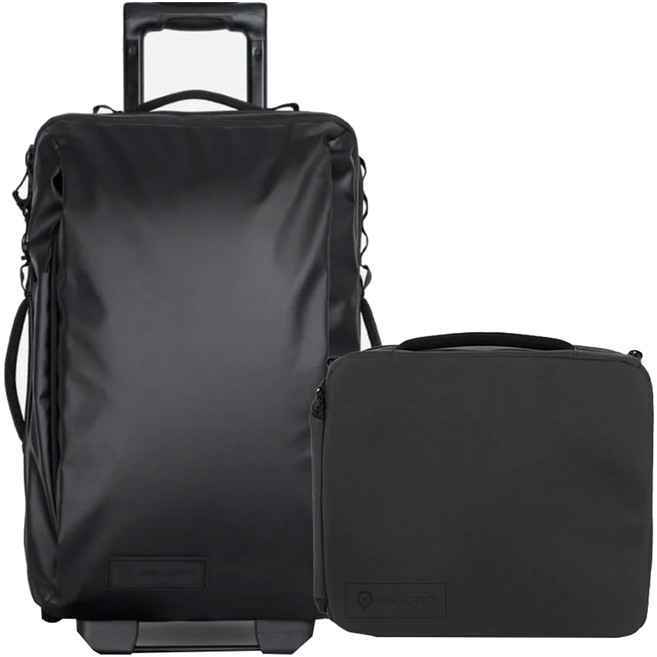 WANDRD 트랜짓 캐리어 롤러백 40L + 카메라 큐브 에센셜 플러스 세트, 블랙, 1세트