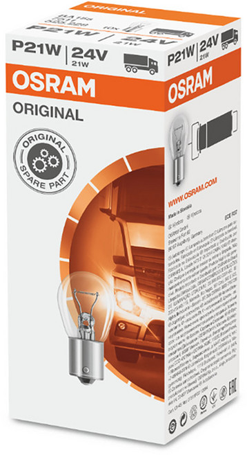 오스람 24V 싱글 화물차 램프 P21W, 10개