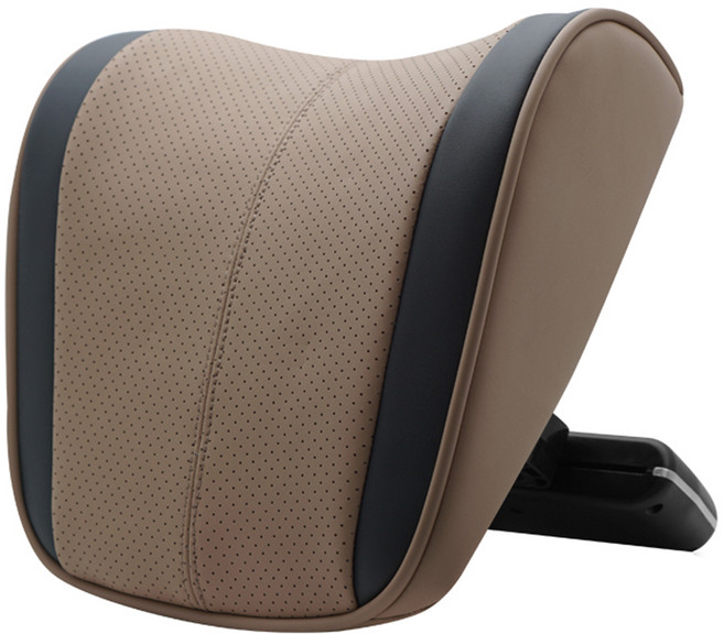 Fixx Leather 車用頭枕 雙色頸枕 支架 頸枕 頸部支撐, 1個, 鞍棕色雙色