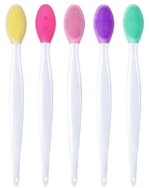 떼루와 코 이마 입술 블랙헤드 실리콘 각질제거 브러시 랜덤발송, 5개