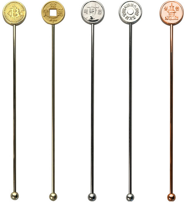 벨르디자인 스페셜 머들러 엽전 + 토큰 + 백원 + 십원 + 코인 세트, 혼합색상, 1세트