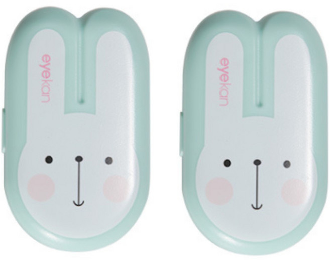 블랙트리 헬로우 바니 렌즈 케이스, 그린, 2개