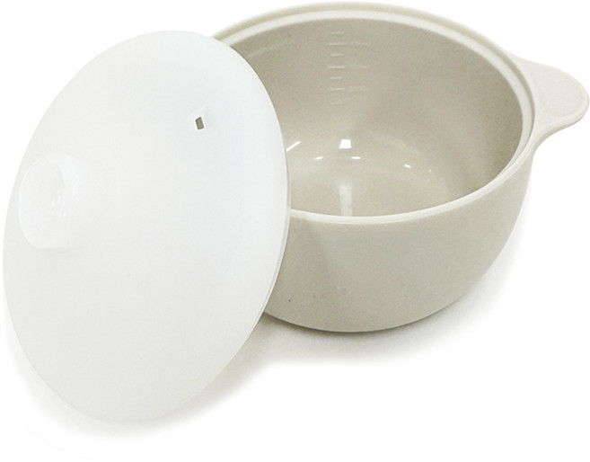 실리콘 전자레인지 찜기 원형 냄비 소, 퓨어화이트, 1개