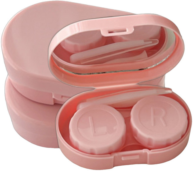 블랙트리 어라운드 렌즈 케이스, 핑크, 3개