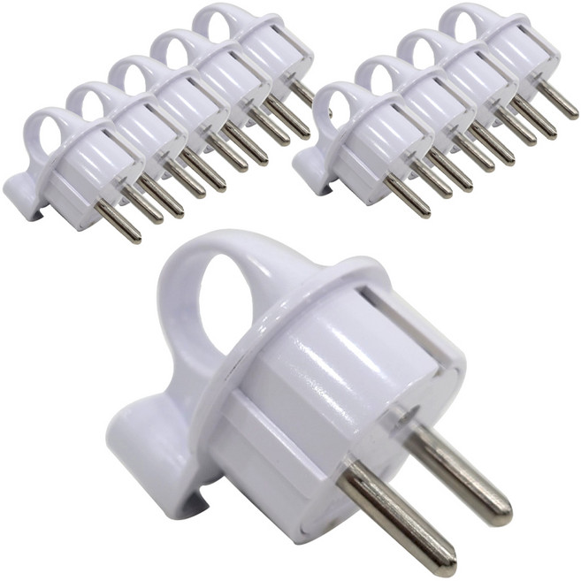 원스탑 이물질차단 접지 기역자 돼지코 AC 플러그, 10개