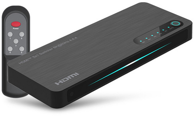 랜스타 HDMI 4k 120hz 5:1 셀렉터 8K HDR 지원 선택기 LS-AS502N, 블랙, 1개