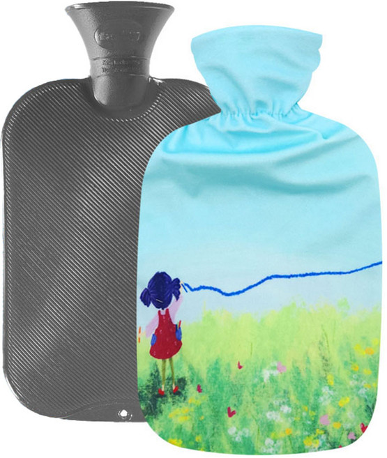 파쉬 양면빗살무늬 보온물주머니 2L 랜덤발송 + 봄그림 커버 세트, 1세트