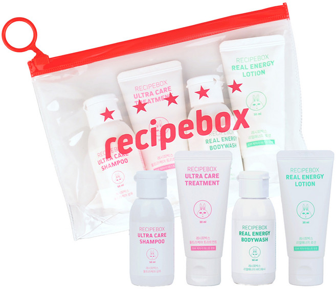 레시피박스 어린이 여행용 화장품 파우치 세트, 1세트