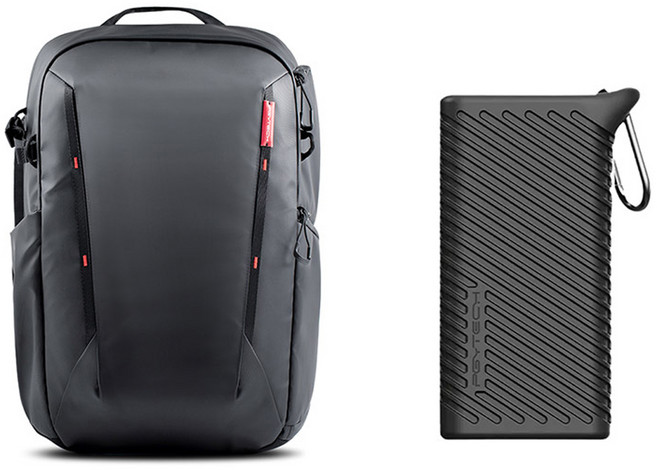 피지와이텍 원모 라이트 카메라 백팩 P-CB-115 + CFexpress B타입 카드리더기 케이스 P-GM-167 세트, 블랙, 1세트