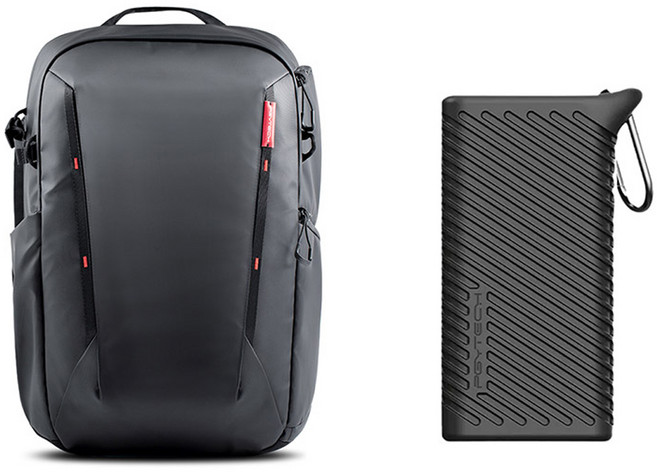 피지와이텍 원모 라이트 카메라 백팩 P-CB-115 + CFexpress A타입 카드리더기 케이스 P-GM-164 세트, 블랙, 1세트