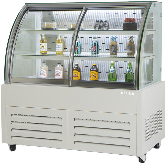 BELLE 프리미엄 쇼케이스 라운드 앞문형 화이트 방문설치, JRF-1200W