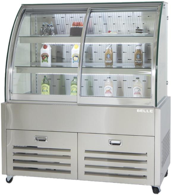 BELLE 프리미엄 쇼케이스 라운드 앞문형 실버 방문설치, JRF-900S