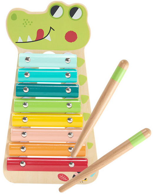 TOOKY TOY 拓客 原木鱷魚木琴 中型, 混合色, 1個