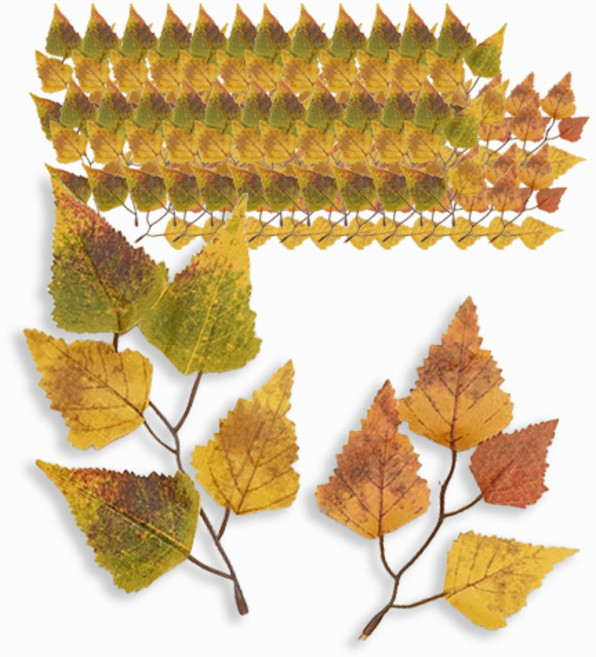 도시정원 버찌잎 긴 낙엽 12p + 작은 낙엽 12p 세트, 1세트