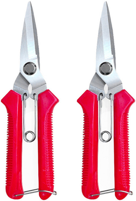 월드크린 다목적 전지가위 레드, 2개