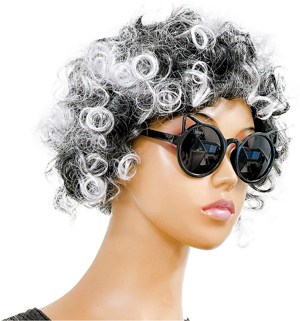 파티공구 할머니 파마 파티 가발, 혼합색상, 1개