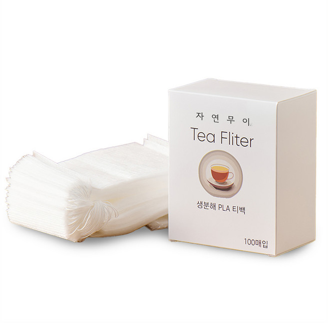자연무이 생분해 PLA 대용량 공티백 8 x 10 cm, 화이트, 100개
