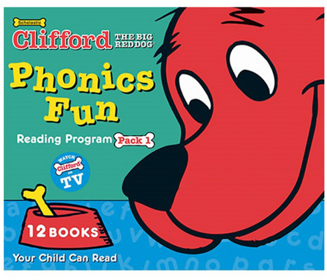Clifford Phonics Fun Pack 1: 12 Books Box Set StoryPlus QR, Scholastic