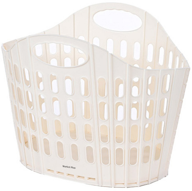 마켓플랜 빅사이즈 접이식 빨래 바구니, 화이트