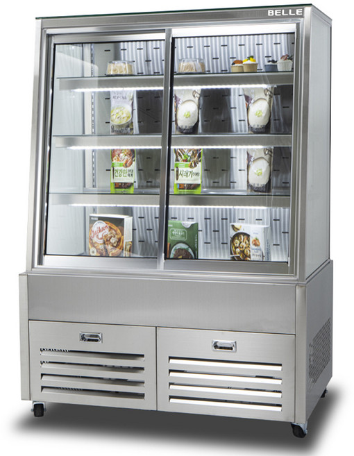 BELLE 프리미엄 쇼케이스 사선 앞문형 스테인리스 방문설치, JDF-900S