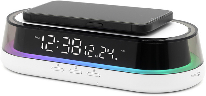 KAPPA 무드등 무선 충전 디지털 알람시계 TD420, 화이트