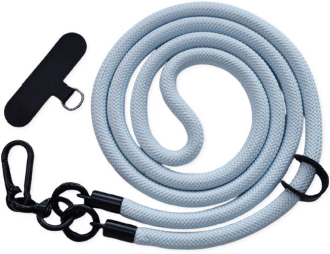 미소로운 분실 방지 크로스 휴대폰 스트랩 8mm + 악세서리 홀더 세트, 라이트블루(스트랩), 1세트