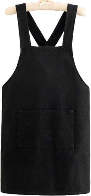 씨오브비 가정용 주방용 통기성 면 앞치마, 블랙, 1개