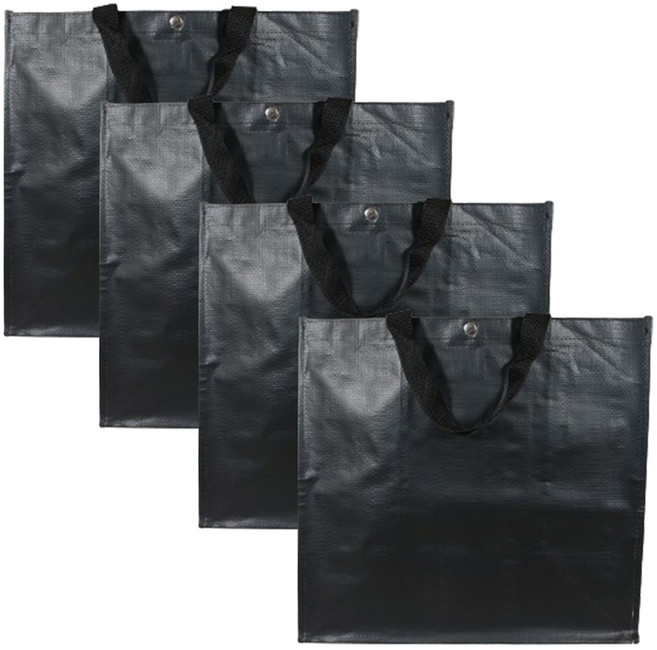 아이작큐브 베이직 타포린 가방 장바구니, 블랙, 4개