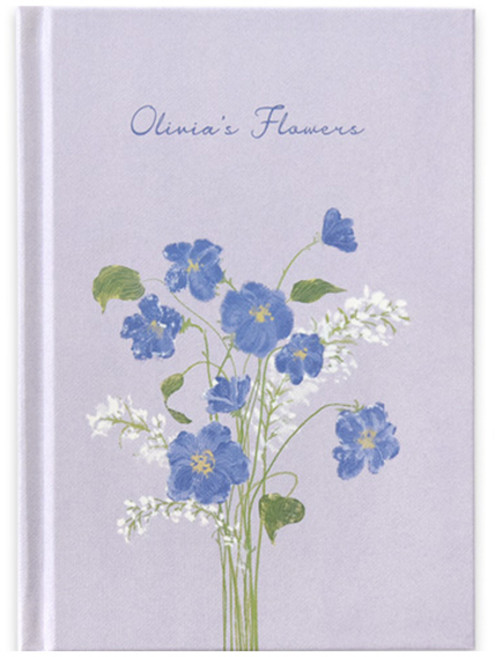 모노라이크 올리비아 플라워스 양장 라인 노트, Purple, 1개