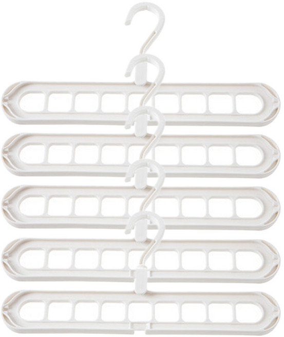 다용도 멀티 릴레이 옷걸이, 5개, 화이트