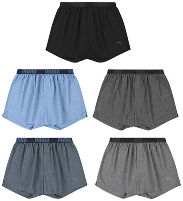 푸마바디웨어 남성용 소프트 링클프리 데일리 트렁크 5종 세트