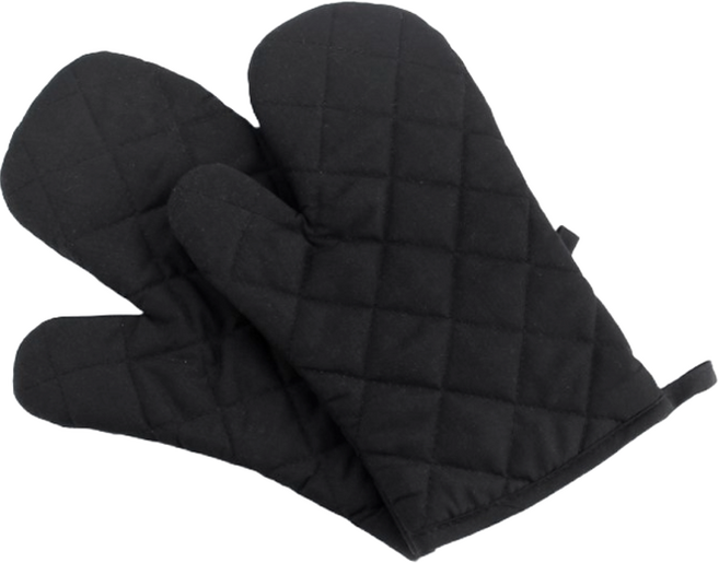 씨오브비 가정용 두꺼운 베이킹 주방 오븐장갑, 블랙, 2개