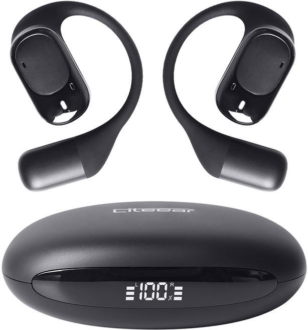 펭카 노이즈캔슬링 오픈형 블루투스 이어폰 LiteEar2004 블랙 60시간 방수가능