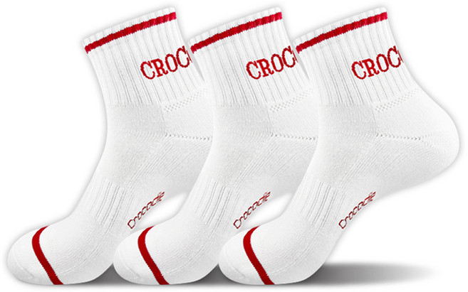 크로커다일 여성용 스포츠 쿠션 토즈 중목 양말 세트 CD209, WHRD, 3개