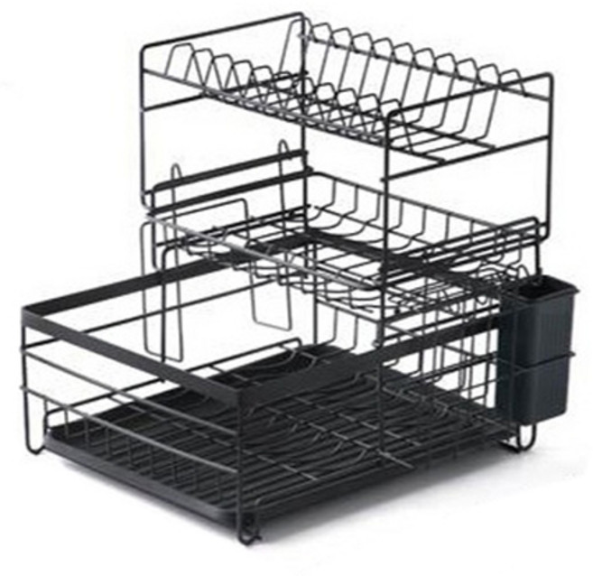 마벨인홈 공간활용 프라임 식기건조대, 3단, 블랙, 1개