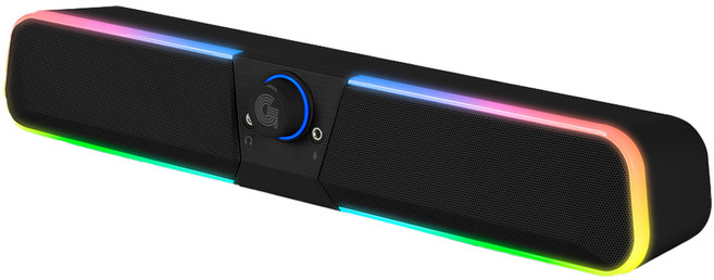 지클릭커 슈퍼히어로 G SHOT RGB 블루투스 컴퓨터 사운드바, GBS10, 블랙