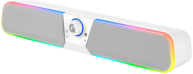 지클릭커 슈퍼히어로 G SHOT RGB 블루투스 컴퓨터 사운드바, GBS10, 화이트